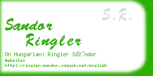 sandor ringler business card